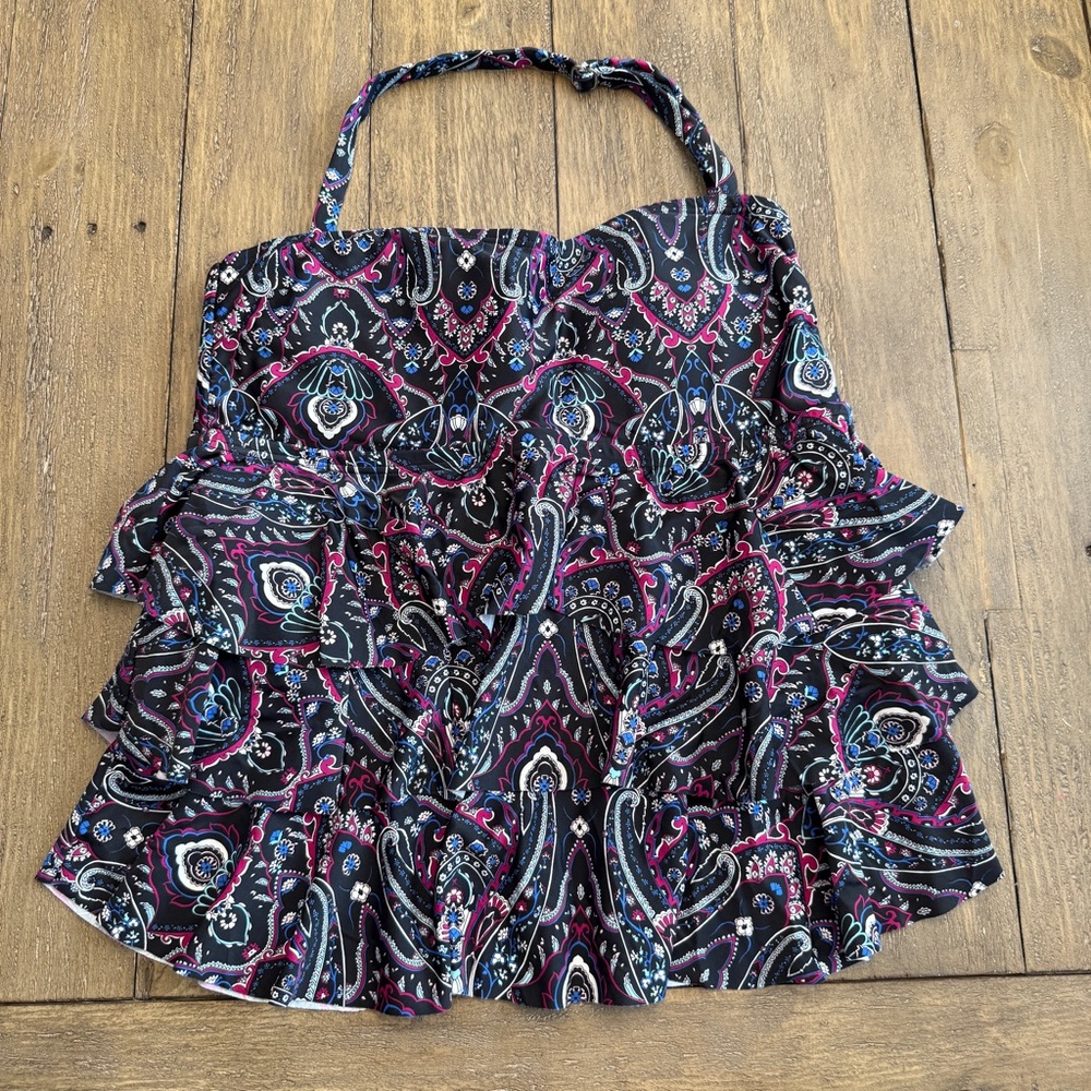 Island Escape Multicolor Paisley Bikini Top